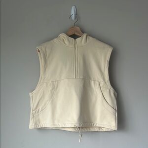 Grey Lab Quarter Zip Pullover Cream Size XS